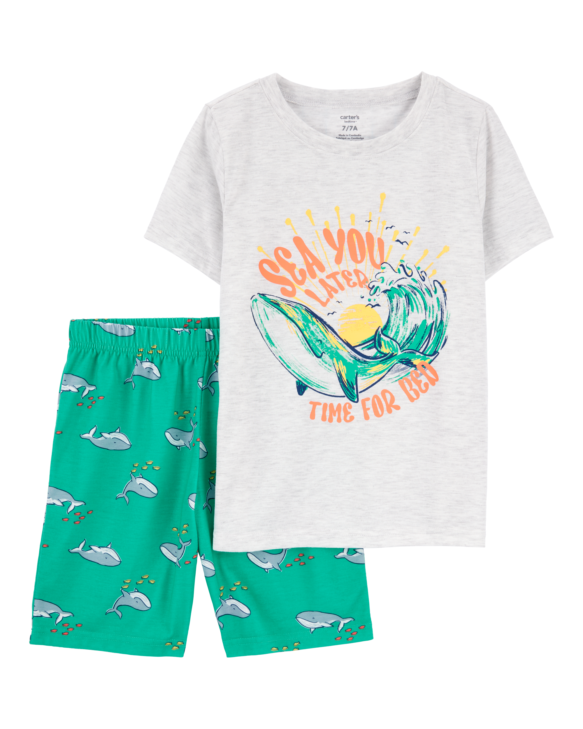 Boys 2-Piece Whale Loose Fit Pajamas