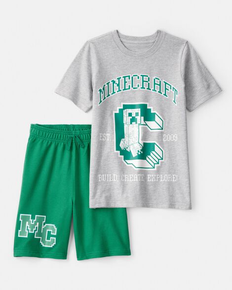 boys 2-piece minecraft® outfit set - grey/green