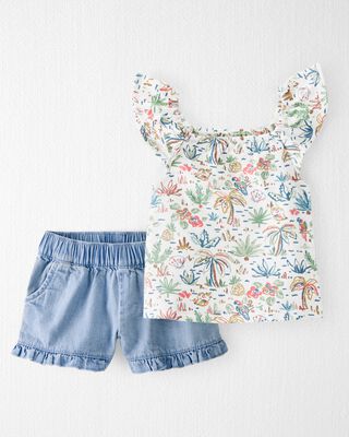 Product image 1 of Baby 2-Piece Organic Cotton Tropical Paradise Print Set