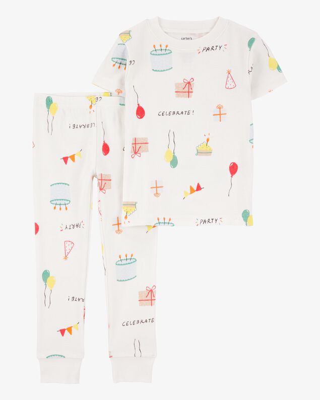 Product image 1 of Toddler 2-Piece Birthday 100% Snug Fit Cotton Pajamas - Ivory