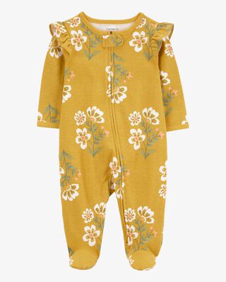 Product image 1 of Baby Floral 2-Way Zip Cotton Sleep & Play Pajamas