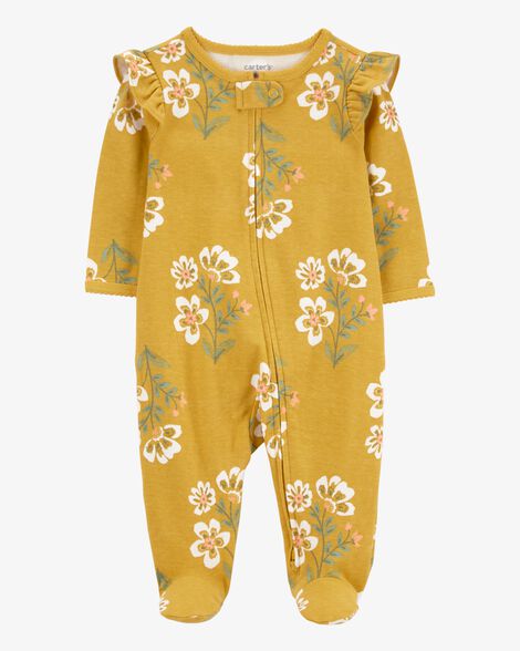  Product image 1 of Baby Floral 2-Way Zip Cotton Sleep & Play Pajamas