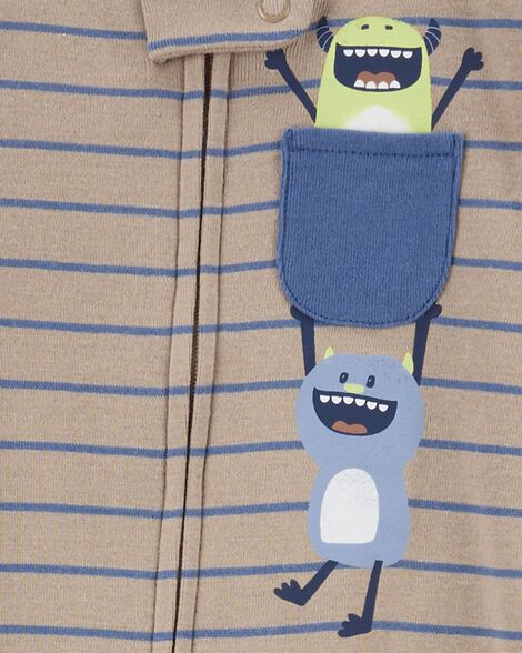 Product image 2 of Toddler Boy 1-Piece Monster Print 100% Snug Fit Cotton Footie Pajamas