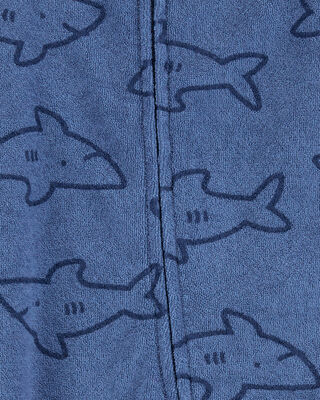 Product image 2 of Baby Shark Print 2-Way Zip Terry Sleep & Play Pajamas - Navy