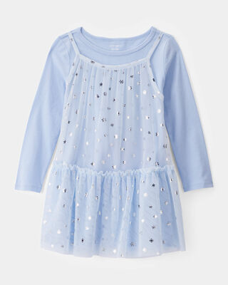 Product image 1 of Toddler Girl Snowflake Princess Tulle Dress - Blue