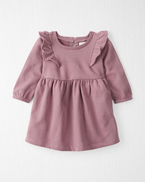  Product image 1 of Baby Long-Sleeve Ruffle Dress Made with Organic Cotton in Desert Mauve