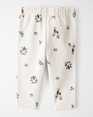 Product image 2 of Baby Girl Organic Cotton Ribbed Knit Pants in Berry Blossom Print