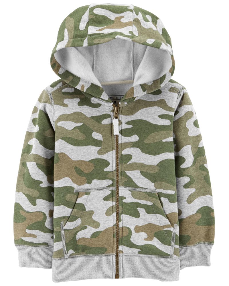 Green Camo ZipUp Hoodie — free download