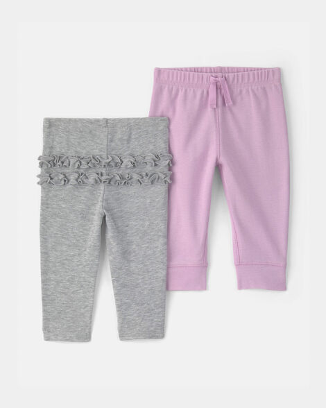 baby girl 2-pack multipack bottoms - pink/grey