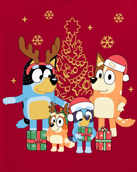 Product image 3 of Girls Christmas Bluey™ Long-Sleeve Graphic Tee - Red