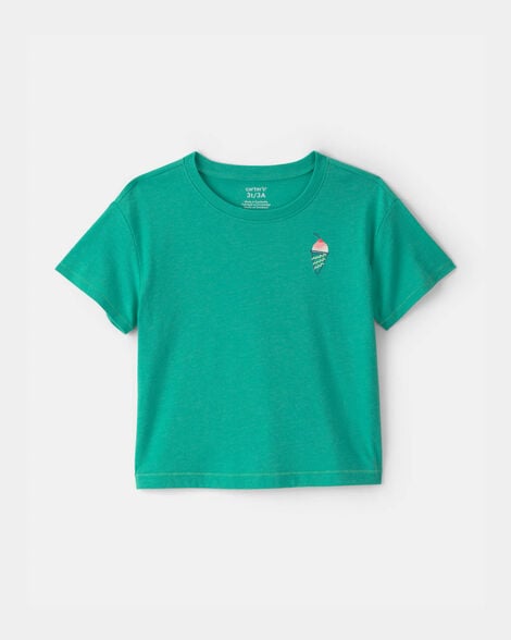 toddler girl ice cream graphic tee - green