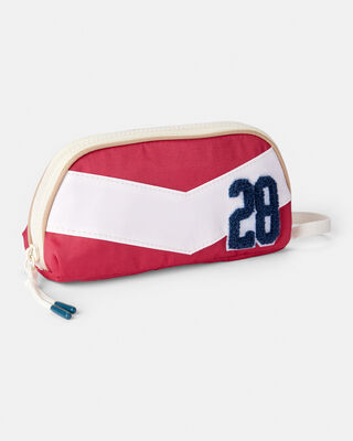 Product image 1 of Striped Zip-Up Pencil Case - Red/White