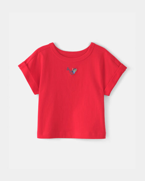 baby girl mermaid top - red