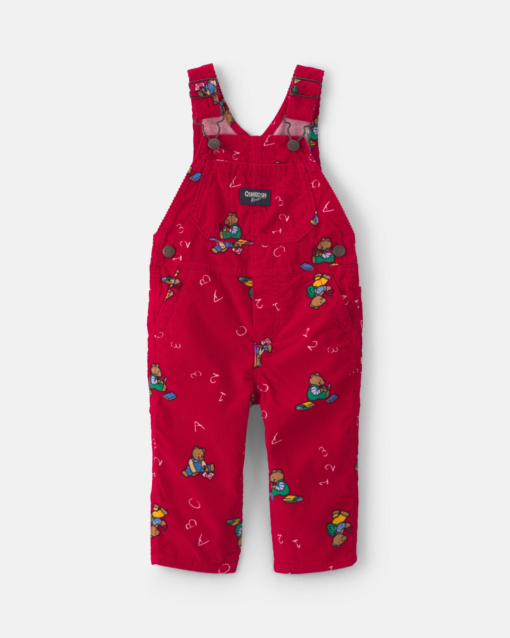OshKosh B'gosh Baby Bear Corduroy Overalls 12M Red