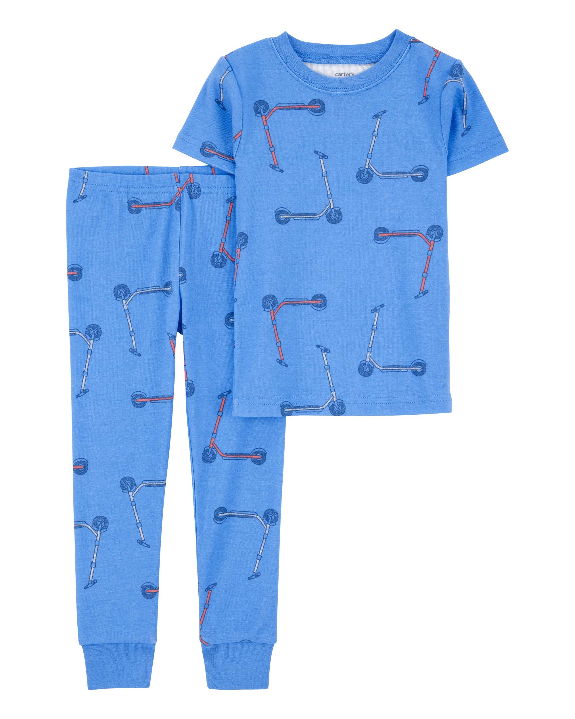 Toddler Boy 2-Piece Scooter Print 100% Snug Fit Cotton Pajamas - Blue
