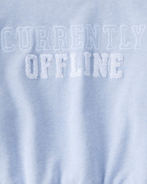 Product image 3 of Kid Oversized "Currently Offline" Graphic Sweatshirt - Blue