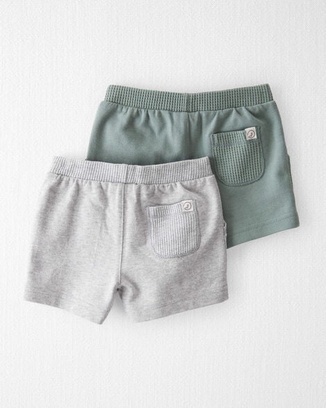  Product image 2 of Baby 2-Pack Organic Cotton Waffle Knit Shorts