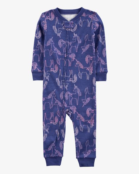  Product image 1 of Baby 1-Piece Unicorn 100% Snug Fit Cotton Footless Pajamas