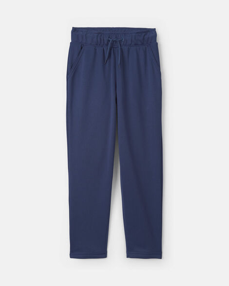 boys french terry active pants - navy blue