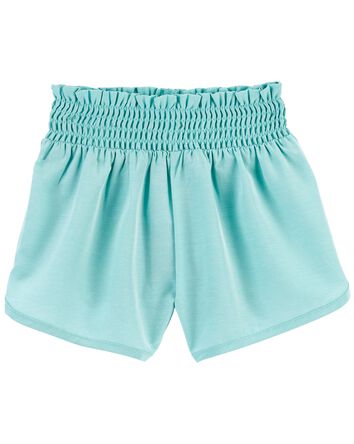 Toddler Smocked Shorts in Moisture Moisture Wicking Active Fabric