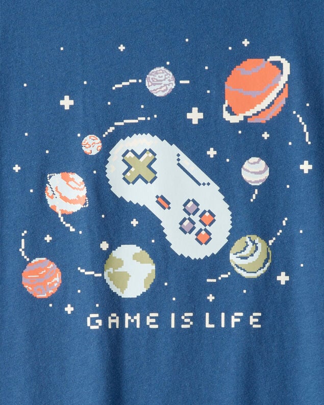 Product image 2 of Boys Game Is Life Short-Sleeve Graphic Tee - Blue