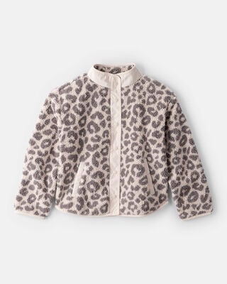Girls Flowers Long-Sleeve Midweight Quilted Jacket - Green