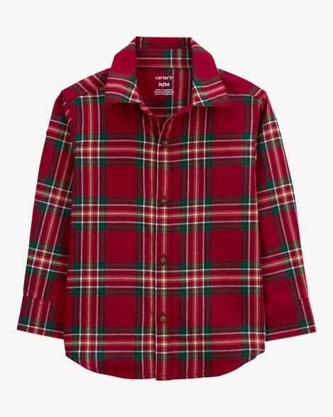  Product image 1 of Toddler Plaid Twill Button-Down Shirt