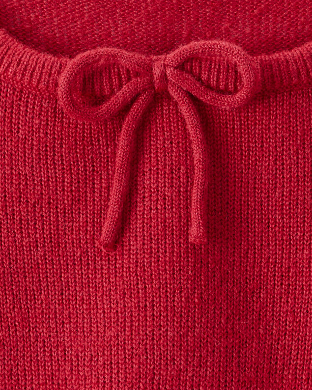 Product image 2 of Girls Bow Long-Sleeve Sweater - Red