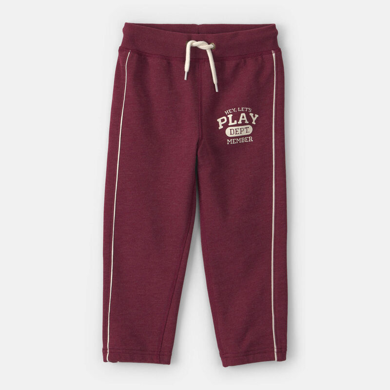 Toddler Boy 'Let's Play' French Terry Joggers - Burgundy