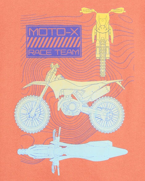  Product image 2 of Kid Bicycle BMX Cotton Blend Long-Sleeve Tee - Orange