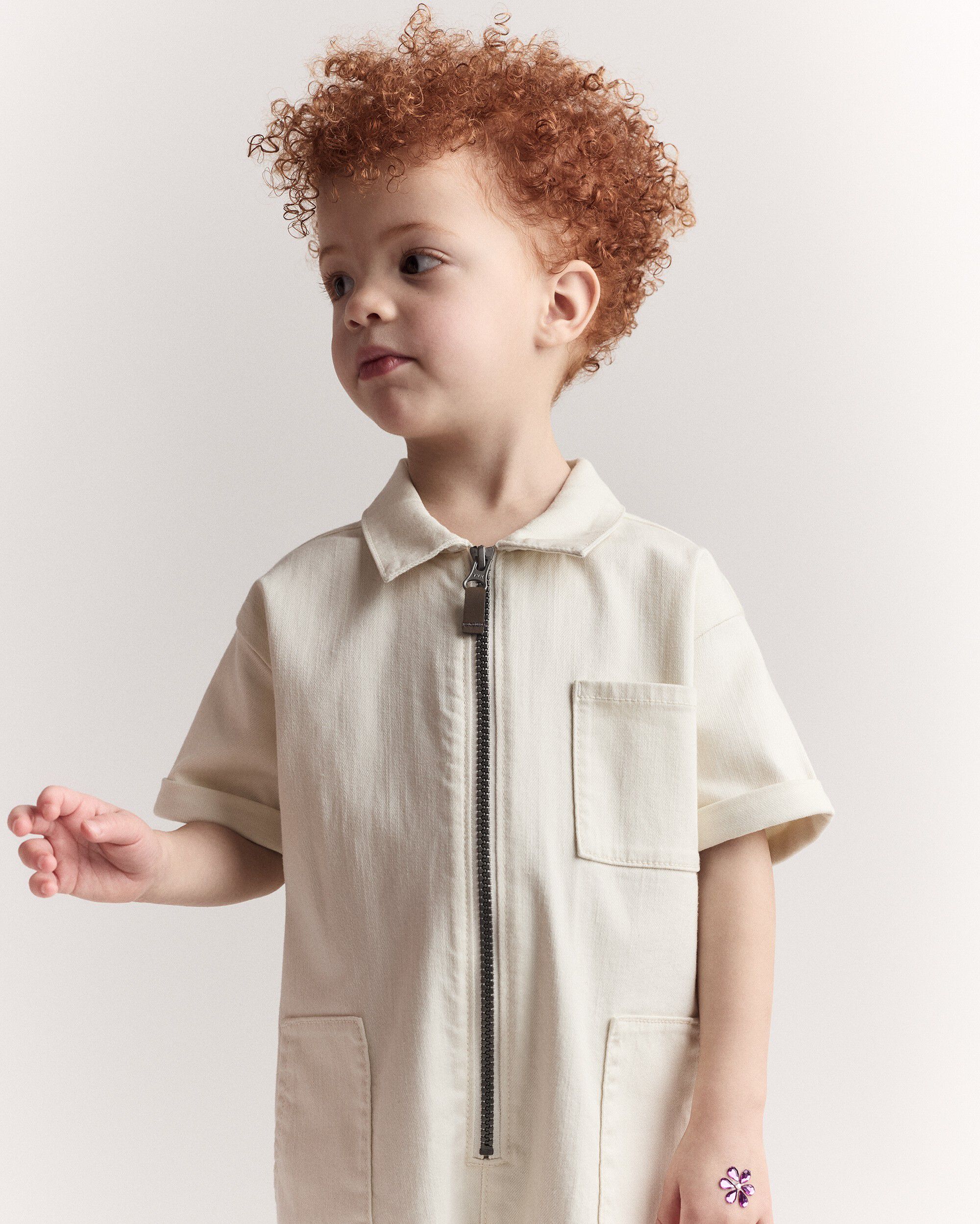 Toddler Day Out™ Jumpsuit - Cream