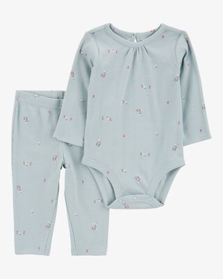 Product image 1 of Baby 2-Piece Mouse Print Bodysuit Pant Set