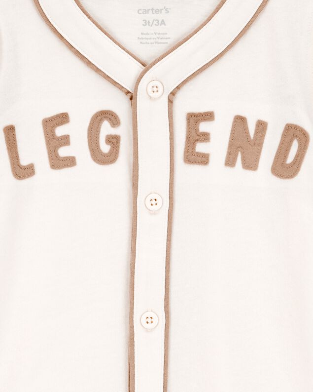 Product image 2 of Toddler Legend Baseball Button-Down Vintage Tee - Ivory