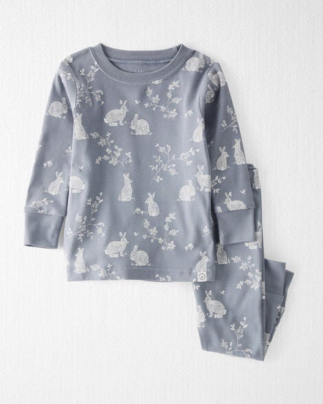  Product image 1 of Baby Bunny Print Easter Organic Cotton 2-Piece Pajamas