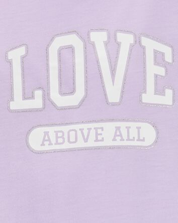 Kid 2-Piece Love Loose Fit Poly & Fleece PJs, 