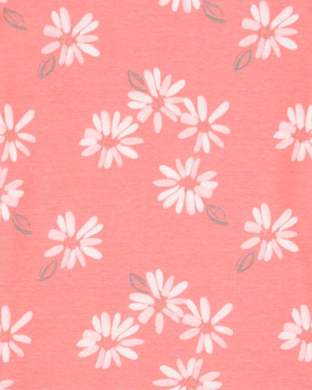 Product image 2 of Girls 2-Piece Floral Print 100% Snug Fit Cotton Pajamas - Coral