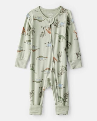 Baby Solid 2-Way Zip PurelySoft Convertible Foot Sleep & Play Pajamas - Navy | Carter's