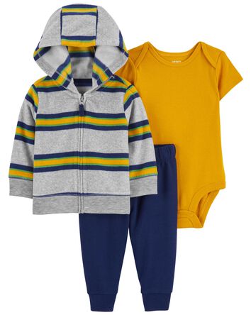 Baby 3-Piece Striped Little Jacket Set