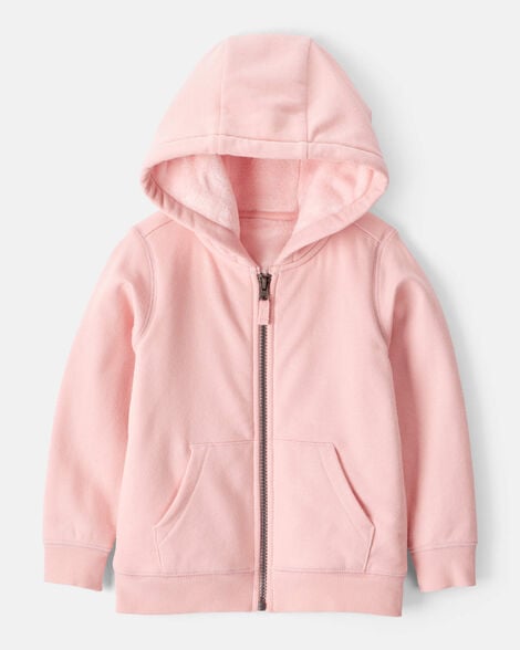 toddler girl daydream fleece long-sleeve hooded zip-up jacket - pink