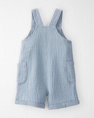 Product image 2 of Toddler Organic Cotton Gauze Shortalls in Seal Blue