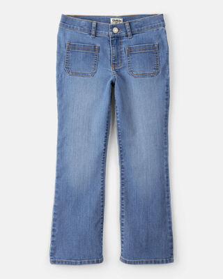 Girls Mid-Rise Denim Pull-On Jeans - Blue