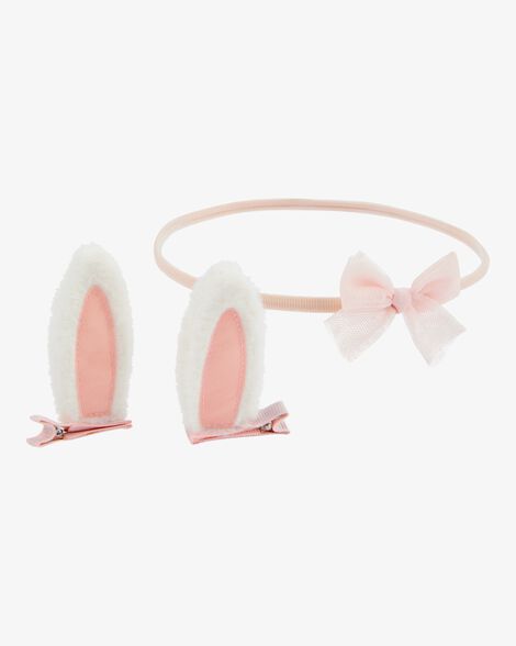  Product image 1 of Baby 3-Pack Bunny Ears Hair Clips & Headwrap
