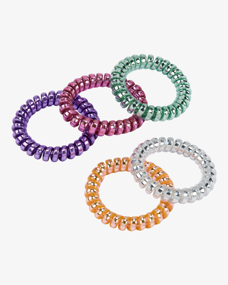 5-pack plastic hair ties