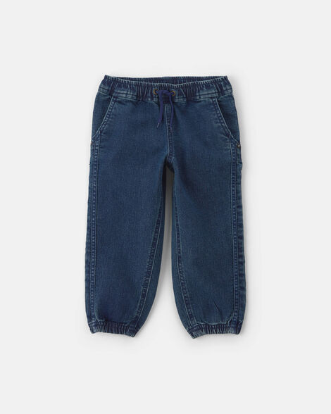 Toddler Boy Denim Joggers - Medium Wash
