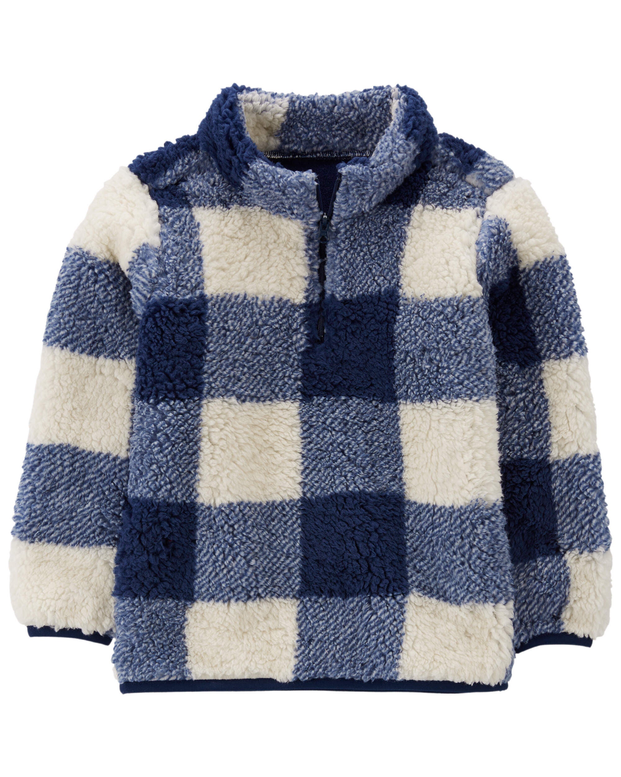 Plaid fleece pullover 2025