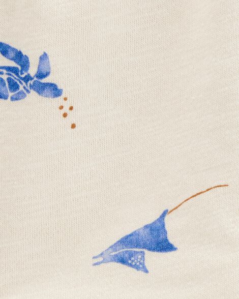  Product image 3 of Toddler Sea Print Pull-On French Terry Shorts - Ivory