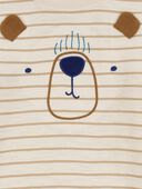 Ivory/Blue - Toddler Bear Striped Graphic Tee, Selected