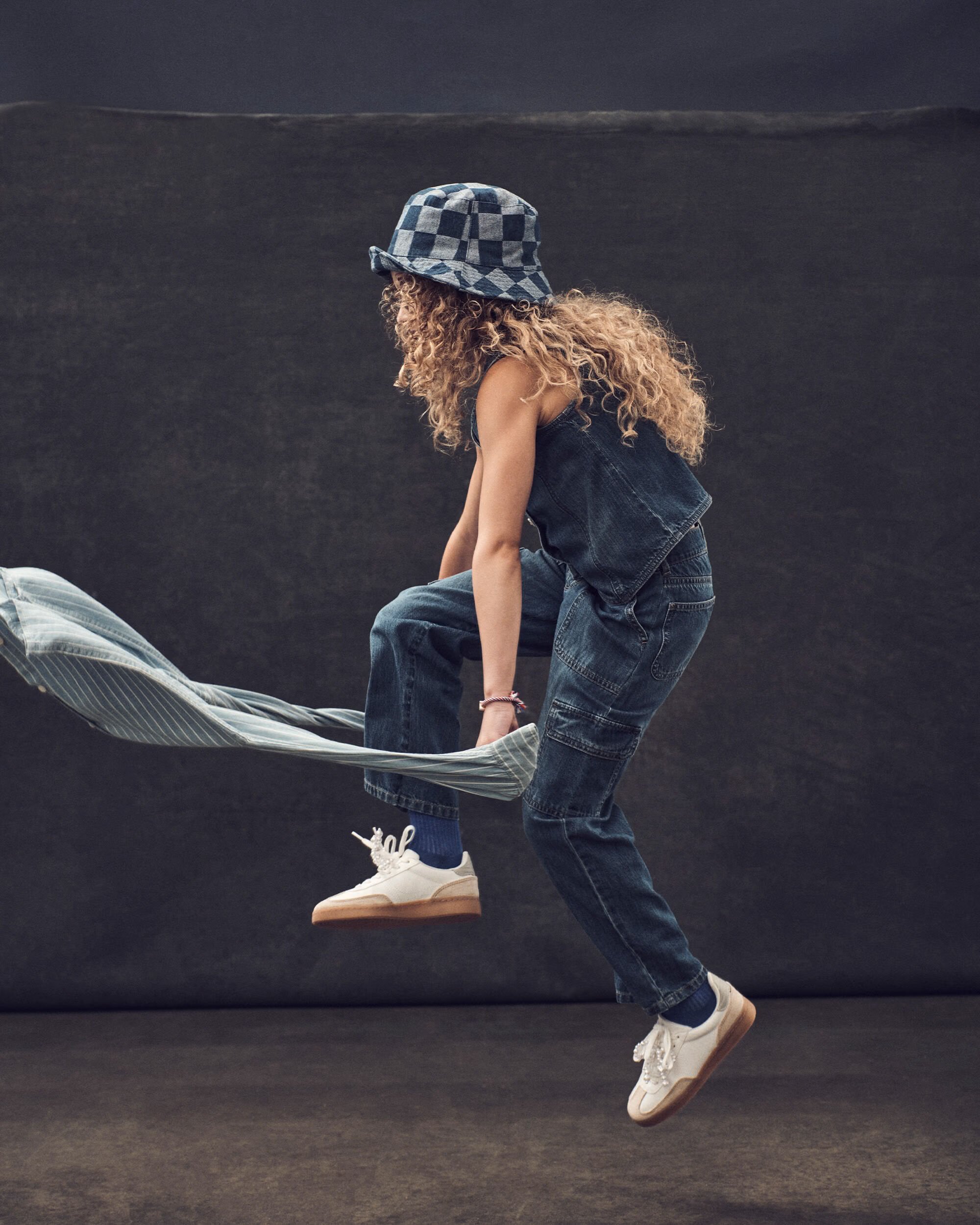 Kid High Rise Cargo Denim Jeans - Blue Wash - OshKosh | Carter's
