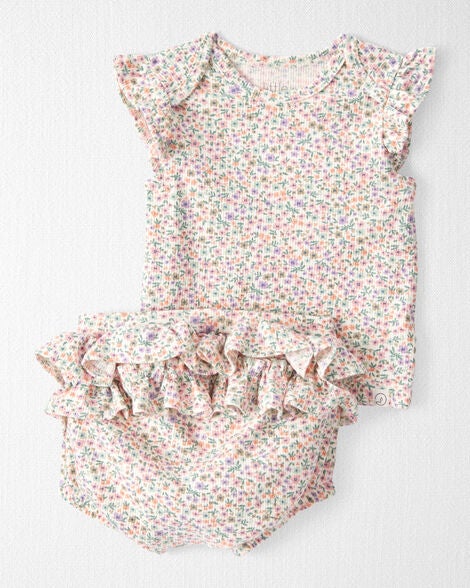  Product image 1 of Baby 2-Piece Organic Cotton Rib Floral-Print Set