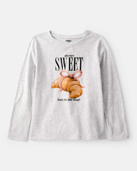 Girls Always Sweet Long-Sleeve Graphic Tee - Grey